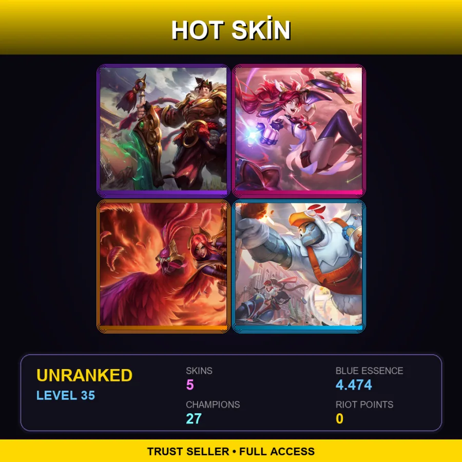 TR | Lv35 | Unranked | 5 Skin | 27 Champ