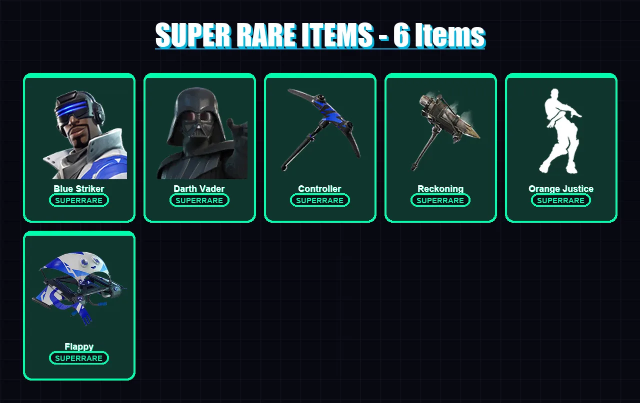 [PS4/PS5/XBOX/PC] | Blue Striker | Darth Vader | Gear Specialist Maya | Mizuki | Malik | 52 skin | 65 pickaxe | 59 emote | 70 glider | Lv967
