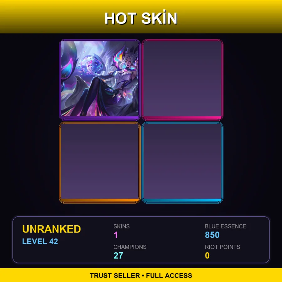 NA | Lv42 | Unranked | 1 Skin | 27 Champ — LoL account