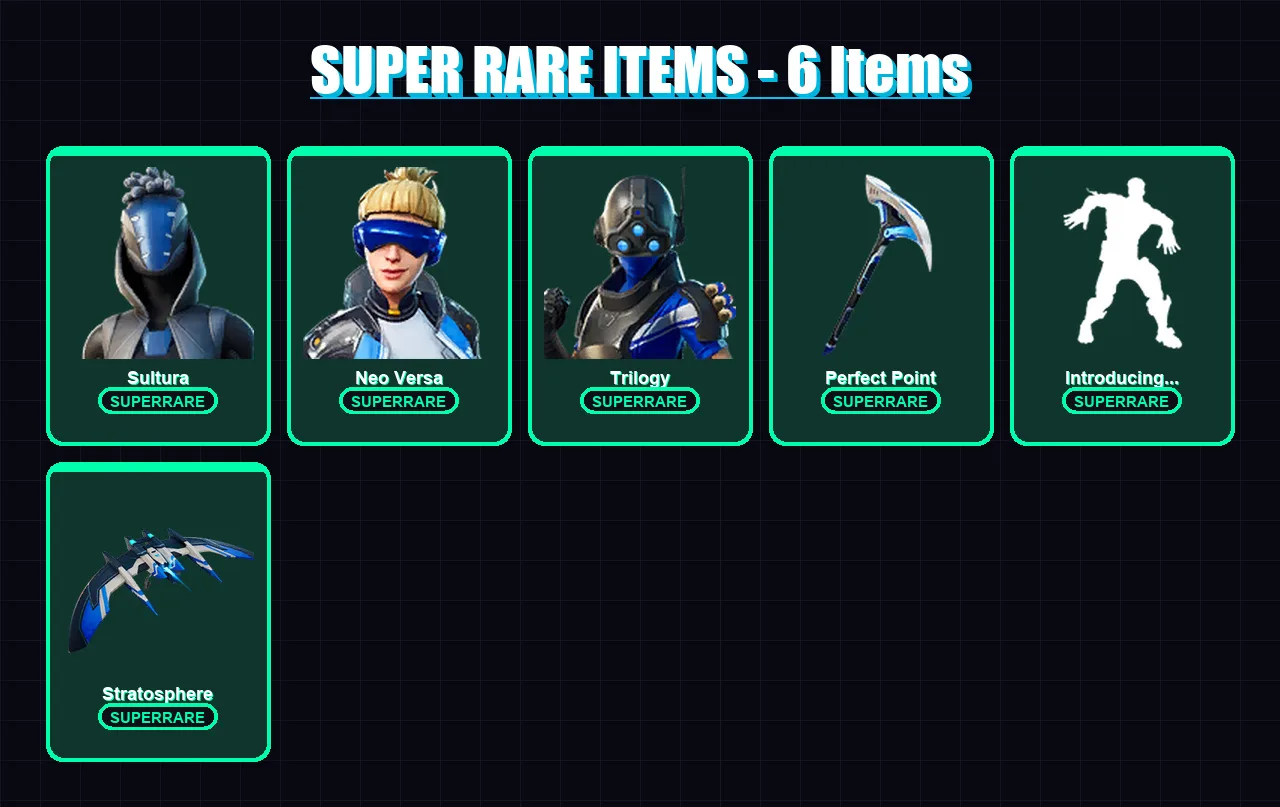 [PS4/PS5/XBOX/PC] | Sultura | Neo Versa | Trilogy | Polar Peely | Lt. Evergreen | 8 skin | 18 pickaxe | 19 emote | 15 glider | Lv317