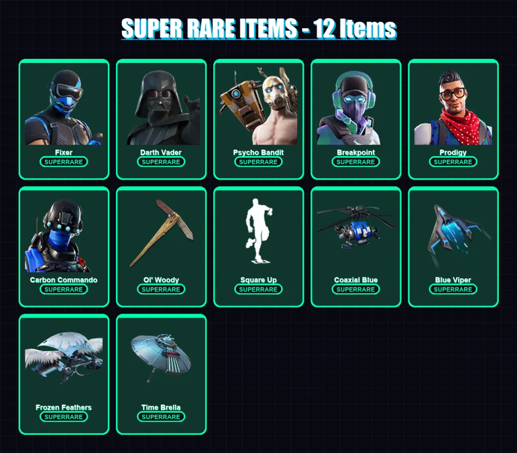 [PS4/PS5/XBOX/PC] | Fixer | Darth Vader | Psycho Bandit | Breakpoint | Prodigy | 373 skin | 411 pickaxe | 417 emote | 294 glider | Lv4882