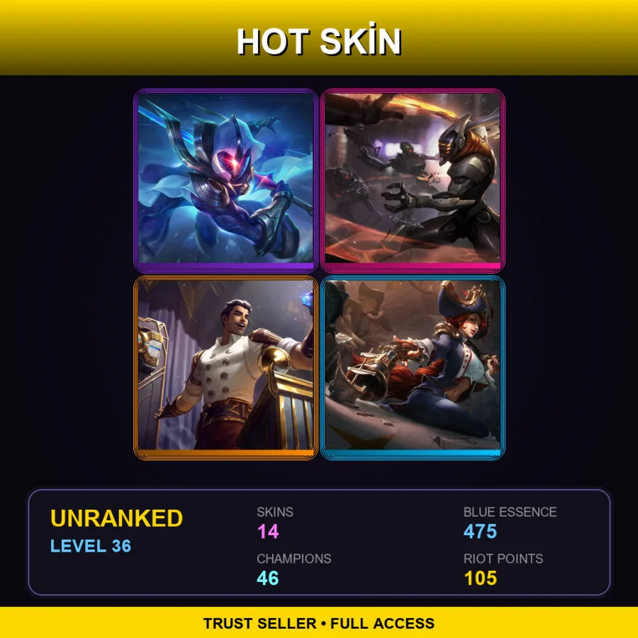 LAS | Lv36 | Unranked | 14 Skin | 46 Champ