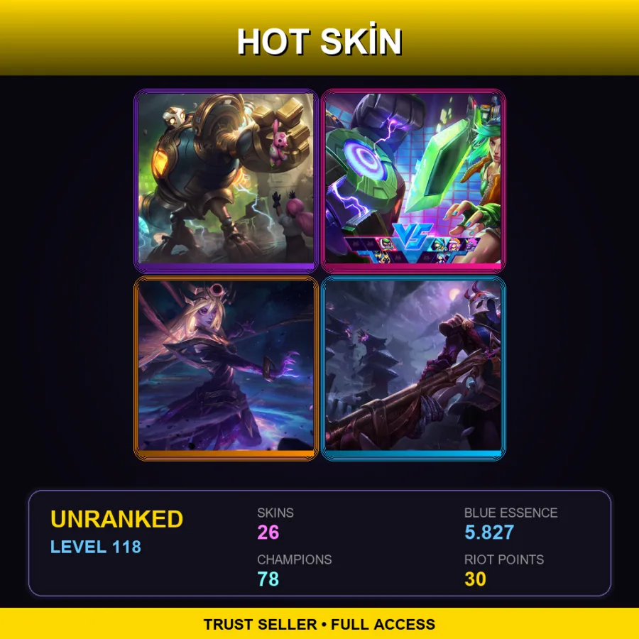 EUNE | Lv118 | Unranked | 26 Skin | 78 Champ — Jailbreak Graves