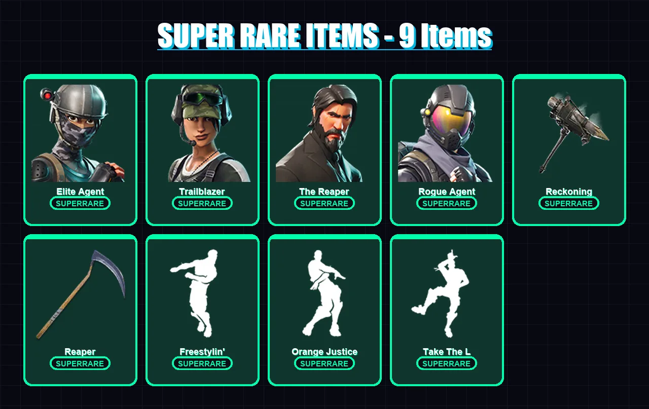 [PS4/PS5/XBOX/PC] | Elite Agent | Trailblazer | The Reaper | Rogue Agent | Drift | 29 skin | 20 pickaxe | 32 emote | 25 glider | Lv436