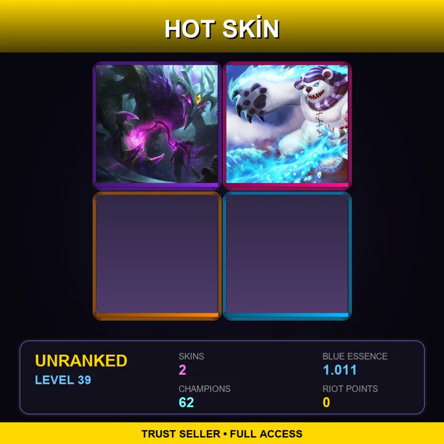LAS | Lv39 | Unranked | 2 Skin | 62 Champ