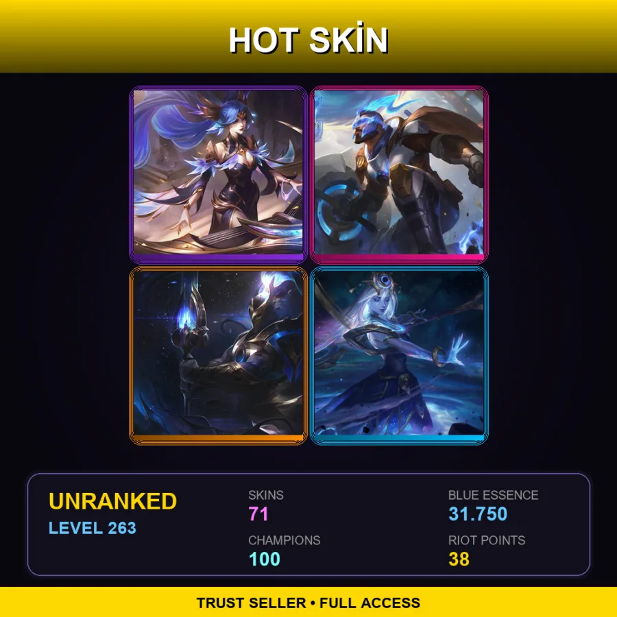 TR | Lv263 | Unranked | 71 Skin | 100 Champ — Dawnbringer Vayne
