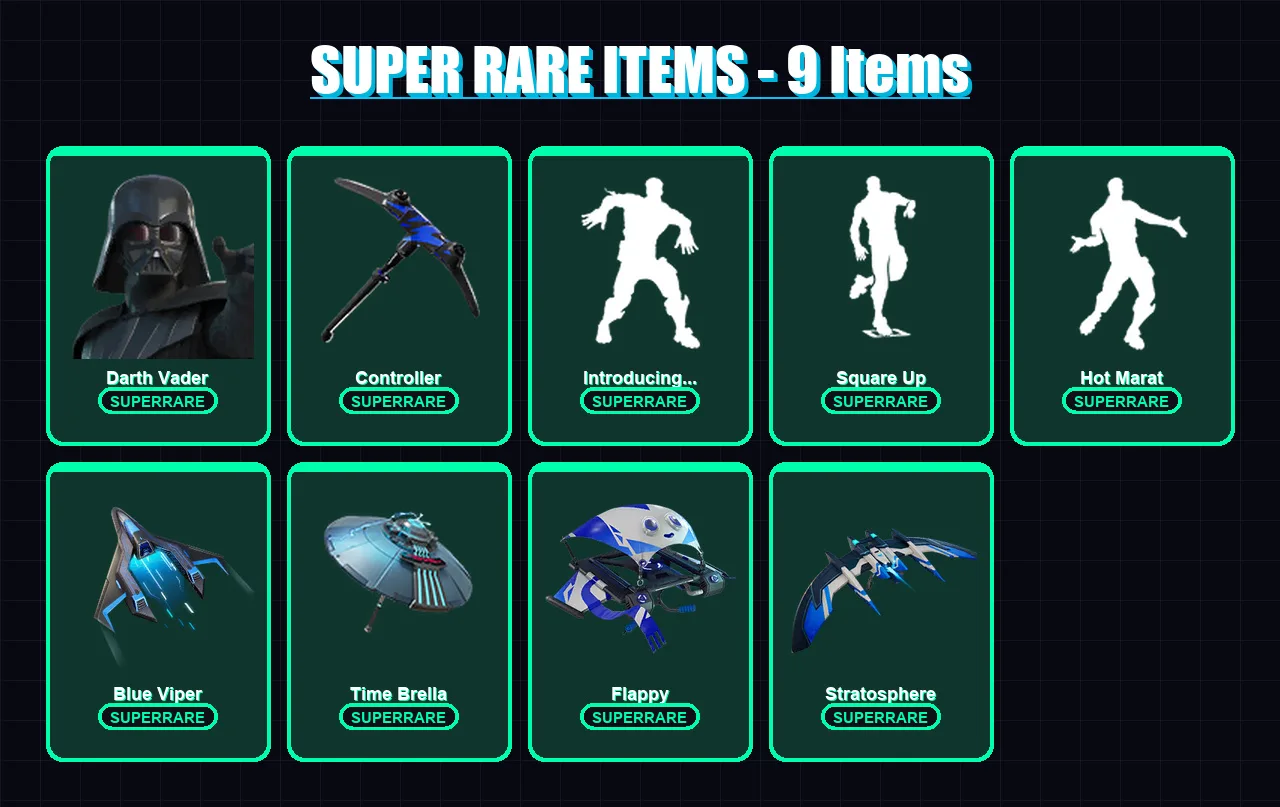 [PS4/PS5/XBOX/PC] | Darth Vader | Malik | Rox | Joey | Sentinel | 75 skin | 109 pickaxe | 73 emote | 99 glider | Lv1473