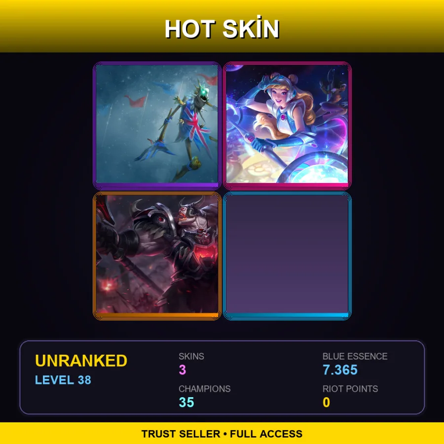 LAN | Lv38 | Unranked | 3 Skin | 35 Champ