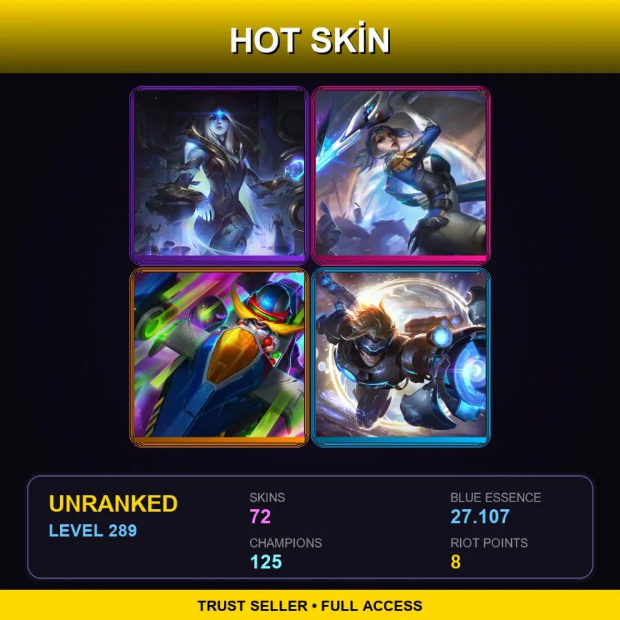 LAS | Lv289 | Unranked | 72 Skin | 125 Champ — Piltover Customs Heimerdinger