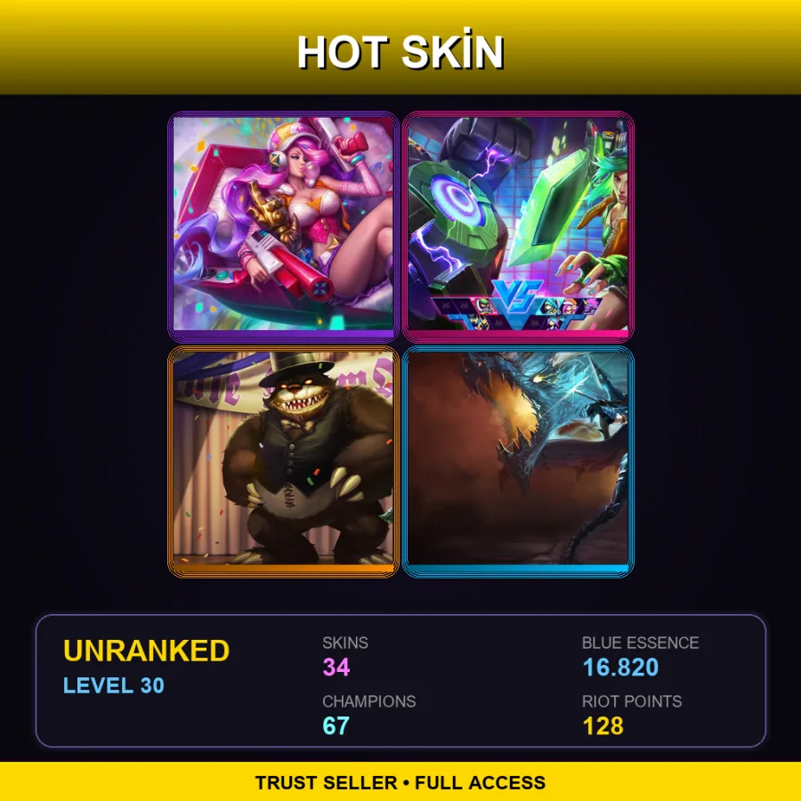 EUW | Lv30 | Unranked | 34 Skin | 67 Champ