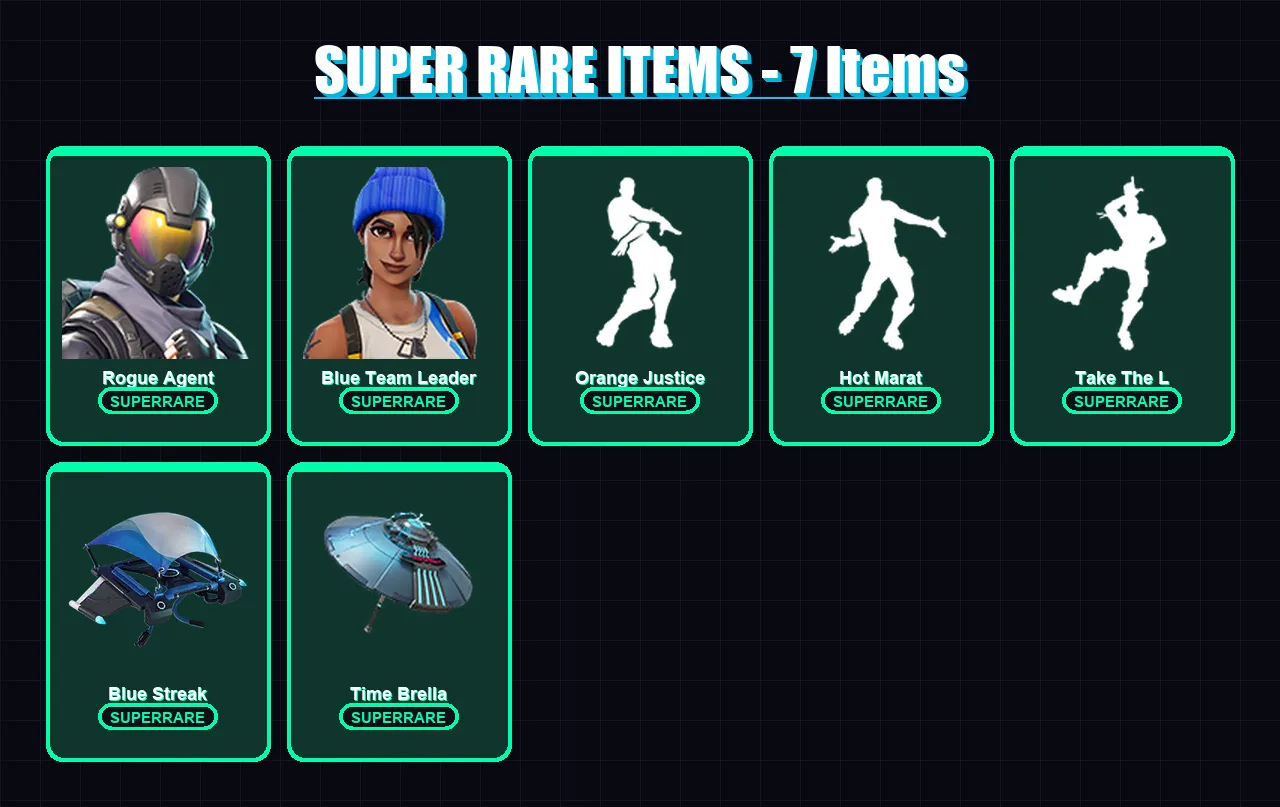 [PC/XBOX] | Teknique | Mission Specialist | Rogue Agent | Carbide | Battlehawk | 7 skin | 6 pickaxe | 11 emote | 12 glider | Lv203