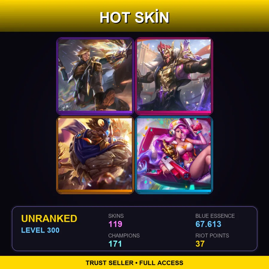 ME | Lv300 | Unranked | 119 Skin | 171 Champ