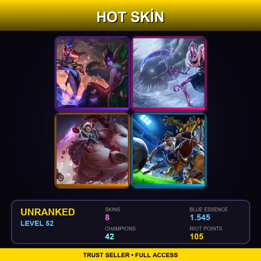 EUW | Lv52 | Unranked | 8 Skin | 42 Champ — Bioforge Darius
