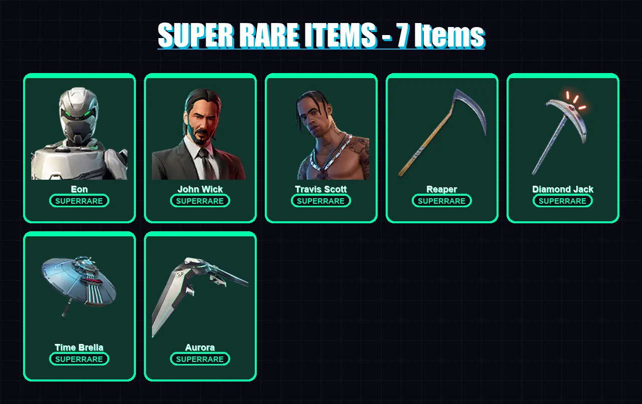 [PC/PSN] | Eon | John Wick | Travis Scott | Fusion | Deadpool | 199 skin | 142 pickaxe | 132 emote | 126 glider | Lv1892