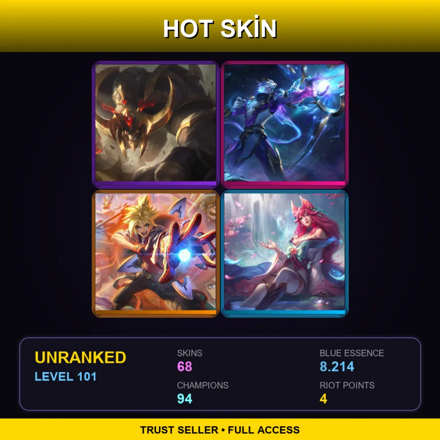SG | Lv101 | Unranked | 68 Skin | 94 Champ