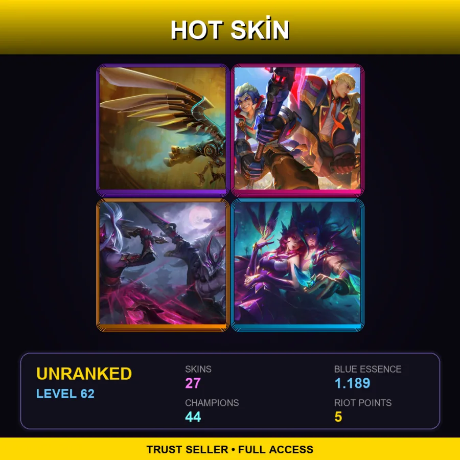 SG | Lv62 | Unranked | 27 Skin | 44 Champ — Battle Academia Garen