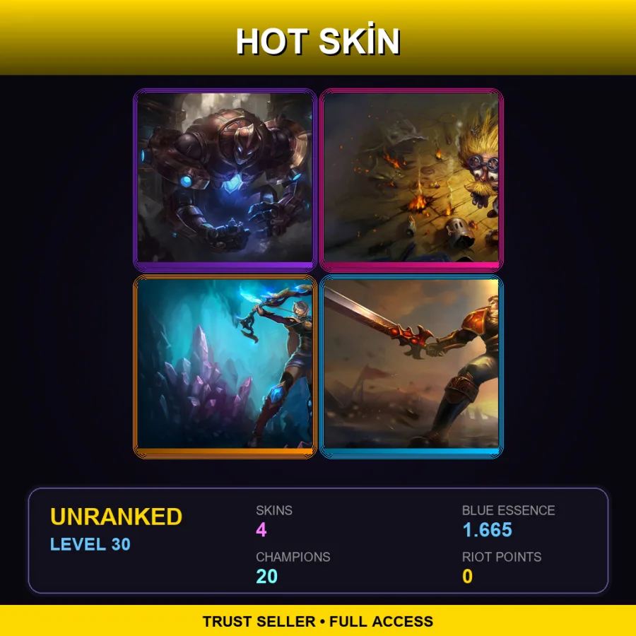 LAS | Lv30 | Unranked | 4 Skin | 20 Champ — Hextech Galio