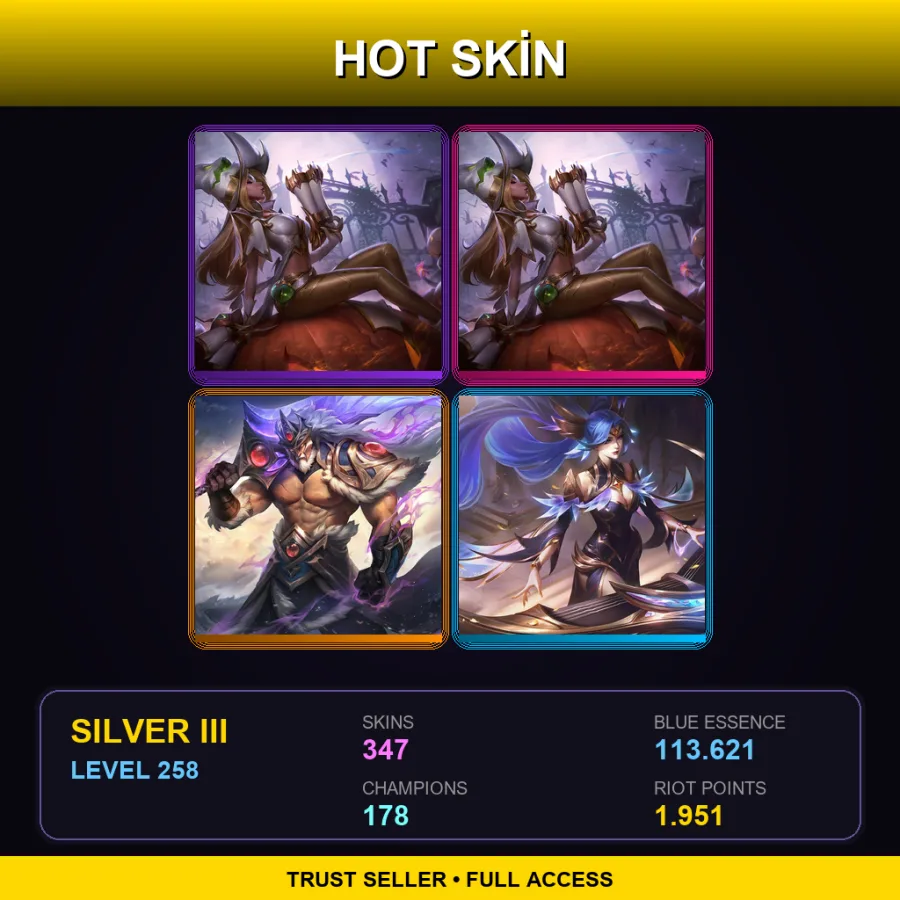 NA | Lv258 | Silver III | 347 Skin | 178 Champ