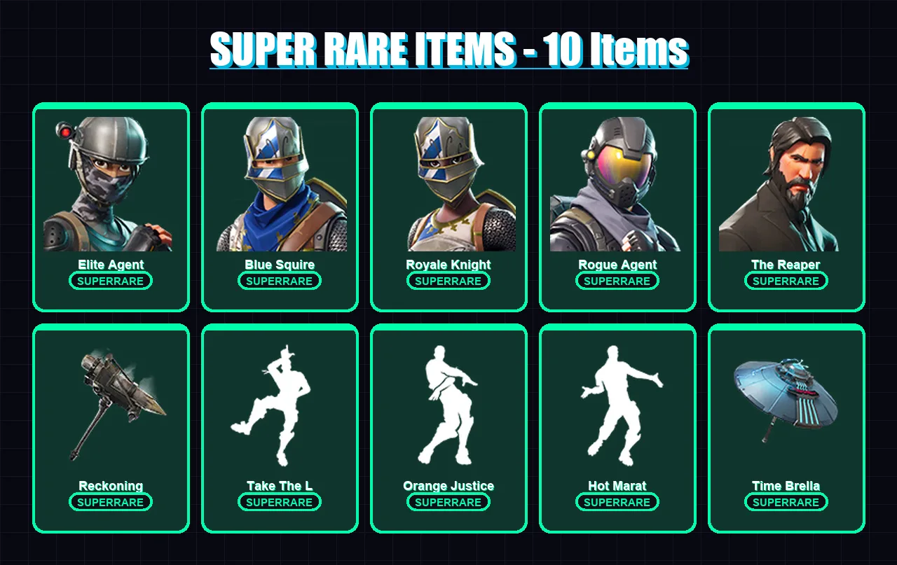 [PC] | Elite Agent | Blue Squire | Royale Knight | Rogue Agent | The Reaper | 126 skin | 98 pickaxe | 110 emote | 87 glider | Lv1300