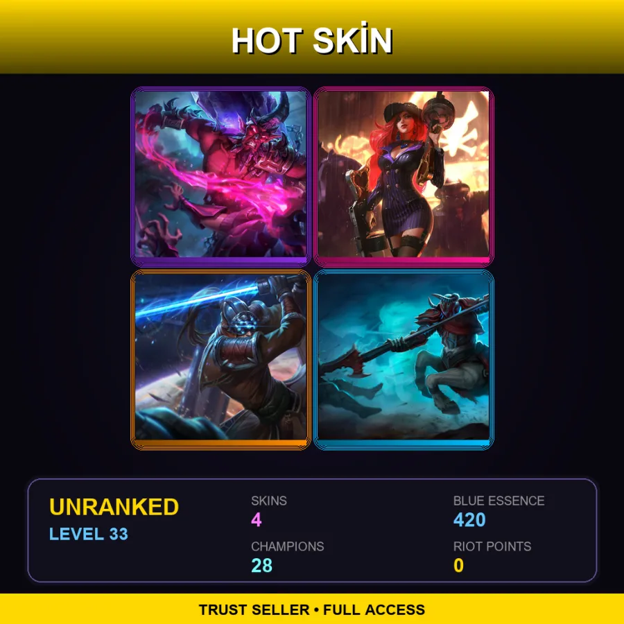 LAS | Lv33 | Unranked | 4 Skin | 28 Champ
