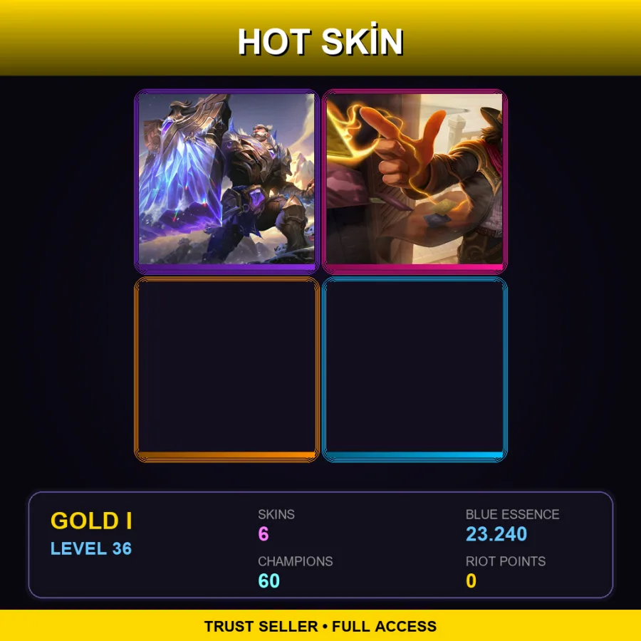 LAS | Lv36 | Gold I | 6 Skin | 60 Champ