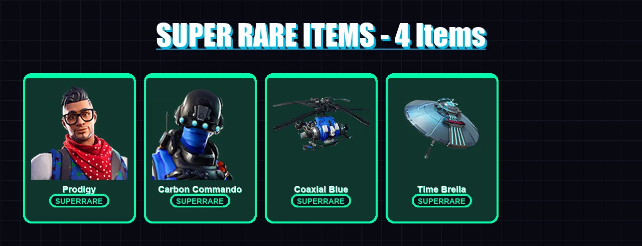 [PS4/PS5/XBOX/PC] | Prodigy | Carbon Commando | Nezumi | Catalyst | Mandalorian | 51 skin | 96 pickaxe | 70 emote | 91 glider | Lv1234