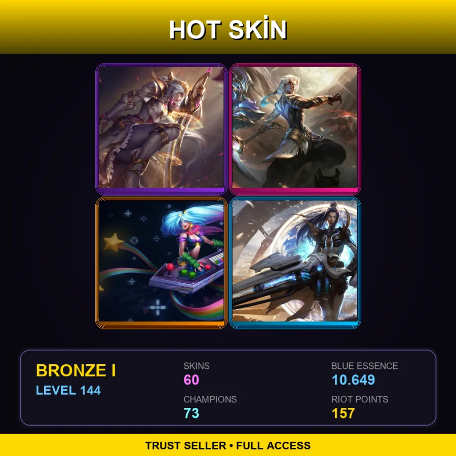NA | Lv144 | Bronze I | 60 Skin | 73 Champ