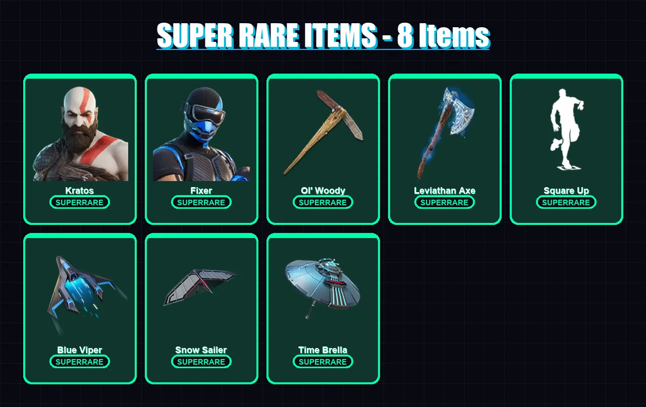 [PS4/PS5/XBOX/PC] | Kratos | Fixer | Dynamo Dancer | Hades | Sky Stalker | 188 skin | 233 pickaxe | 154 emote | 175 glider | Lv2447