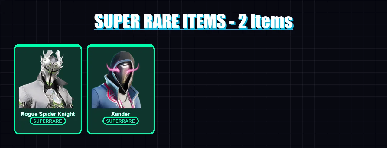 [PC/XBOX/PSN] | Rogue Spider Knight | Xander | The Imagined | The Foundation | The Origin | 72 skin | 86 pickaxe | 59 emote | 75 glider | Lv1502