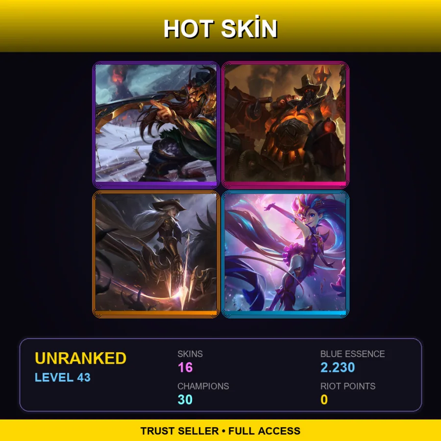 VN | Lv43 | Unranked | 16 Skin | 30 Champ