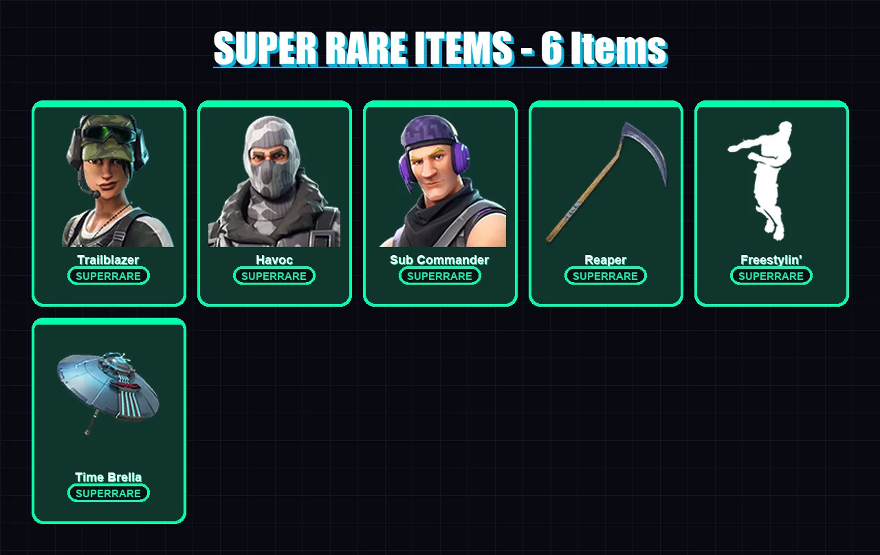 [PC/XBOX] | Trailblazer | Havoc | Sub Commander | Spectra Knight | Galaxy Grappler | 22 skin | 49 pickaxe | 28 emote | 44 glider | Lv464