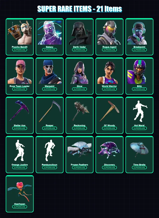 [PC] | Psycho Bandit | Galaxy | Darth Vader | Rogue Agent | Breakpoint | 357 skin | 313 pickaxe | 227 emote | 222 glider | Lv3733 — Fortnite account