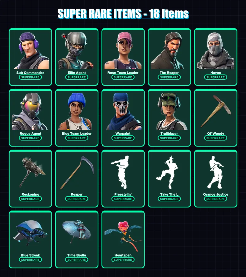 [PS4/PS5/XBOX/PC] | Sub Commander | Elite Agent | Rose Team Leader | The Reaper | Havoc | 75 skin | 47 pickaxe | 60 emote | 48 glider | Lv529 — Fortnite account