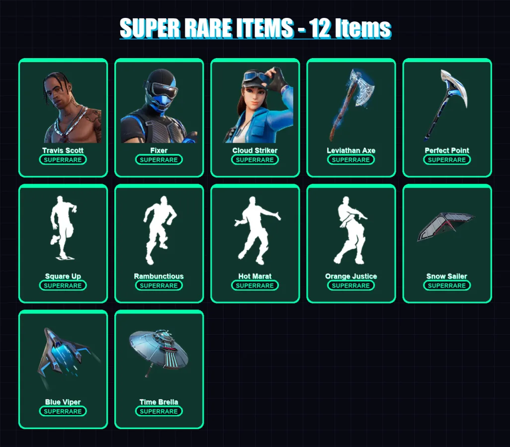[PS4/PS5/XBOX/PC] | Travis Scott | Fixer | Cloud Striker | Mandalorian | Menace | 276 skin | 288 pickaxe | 261 emote | 211 glider | Lv3290 — Fortnite account