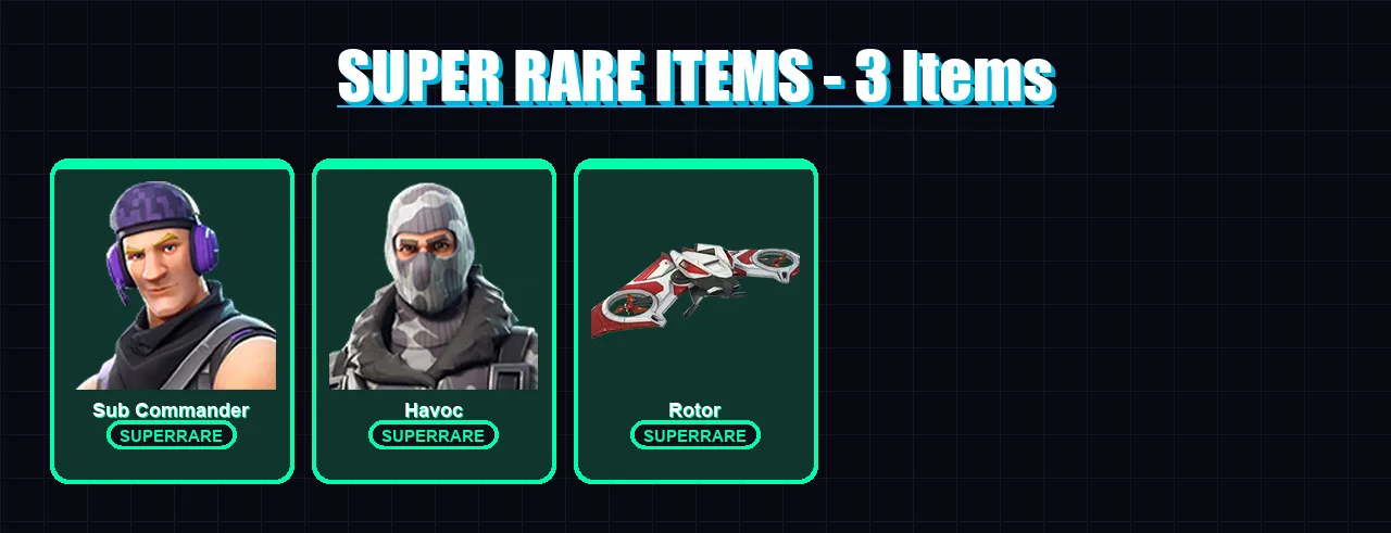 [PC/PSN] | Double Helix | Sub Commander | Havoc | Zenith | Lynx | 6 skin | 6 pickaxe | 6 emote | 6 glider | Lv74
