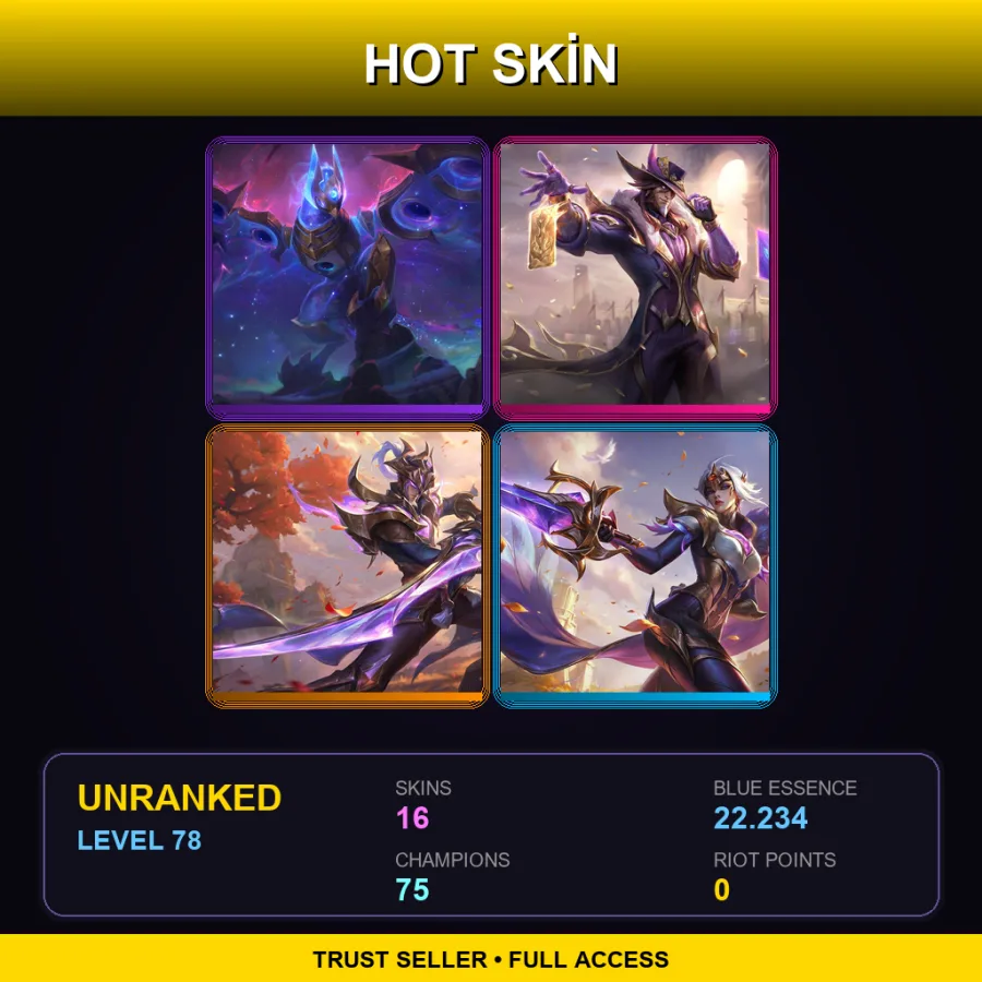 LAS | Lv78 | Unranked | 16 Skin | 75 Champ