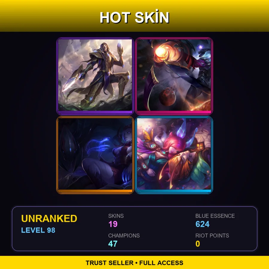 EUNE | Lv98 | Unranked | 19 Skin | 47 Champ