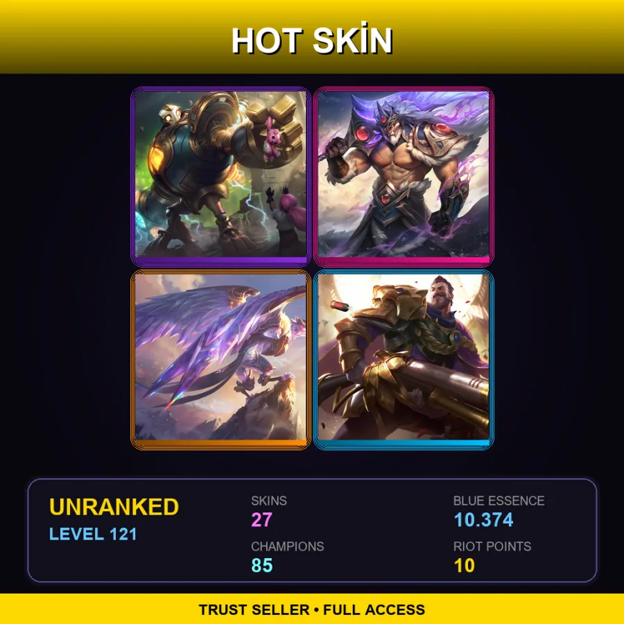 TR | Lv121 | Unranked | 27 Skin | 85 Champ