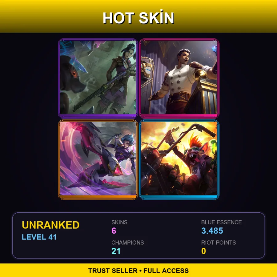 LAN | Lv41 | Unranked | 6 Skin | 21 Champ