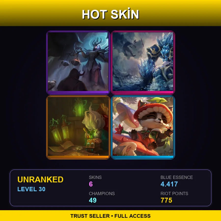 OCE | Lv30 | Unranked | 6 Skin | 49 Champ