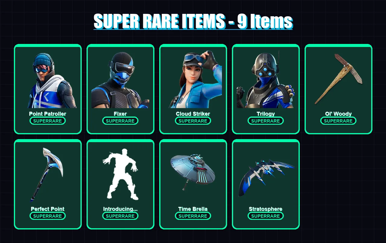 [PC/PSN] | Point Patroller | Fixer | Cloud Striker | Trilogy | Raz | 330 skin | 328 pickaxe | 184 emote | 204 glider | Lv2296