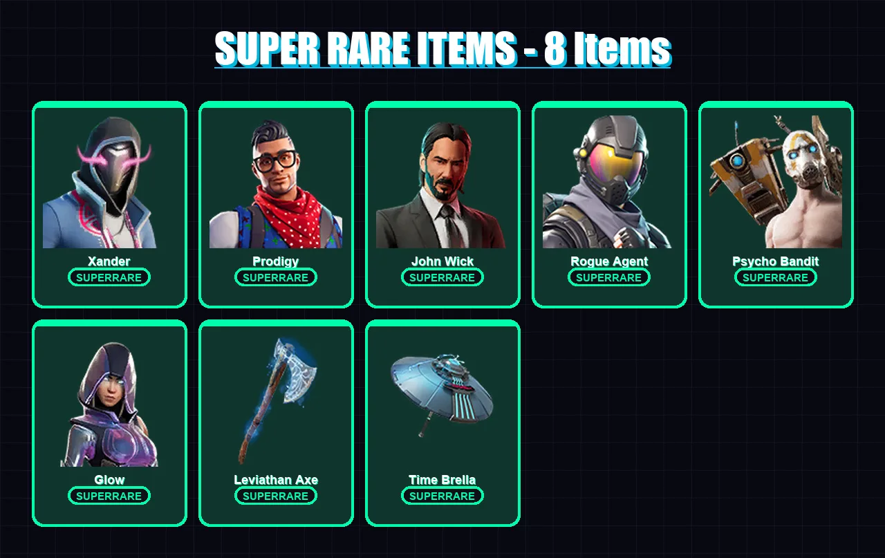 [PC/XBOX/PSN] | Xander | Prodigy | John Wick | Rogue Agent | Psycho Bandit | 195 skin | 190 pickaxe | 141 emote | 147 glider | Lv2558 — Fortnite account