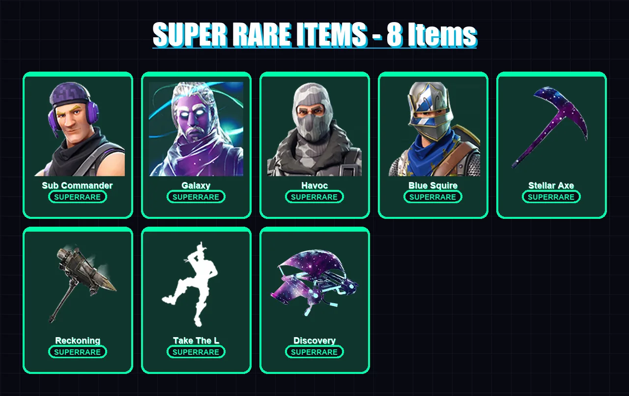 [PC/XBOX/PSN] | Sub Commander | Galaxy | Havoc | Blue Squire | Lynx | 42 skin | 30 pickaxe | 41 emote | 39 glider | Lv330