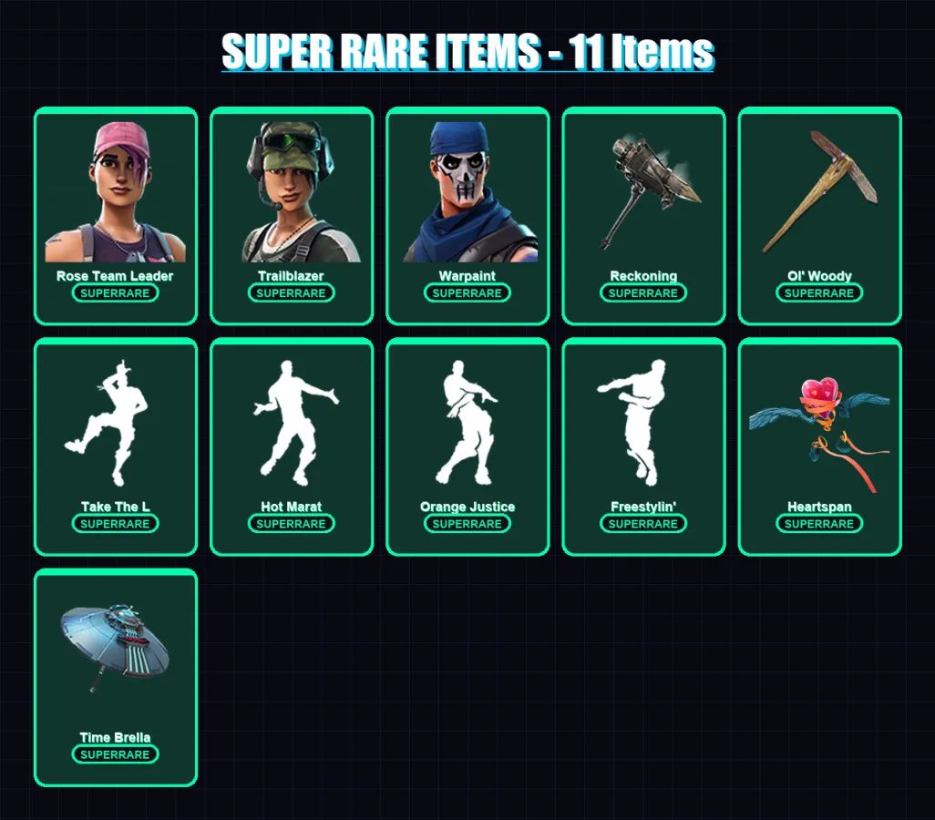 [PC/XBOX/PSN] | Rose Team Leader | Trailblazer | Warpaint | Blackheart | Lynx | 68 skin | 82 pickaxe | 92 emote | 76 glider | Lv1142