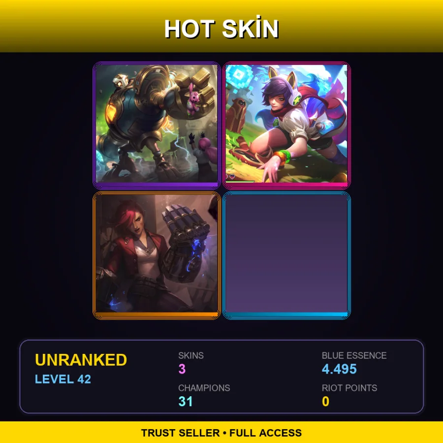 NA | Lv42 | Unranked | 3 Skin | 31 Champ