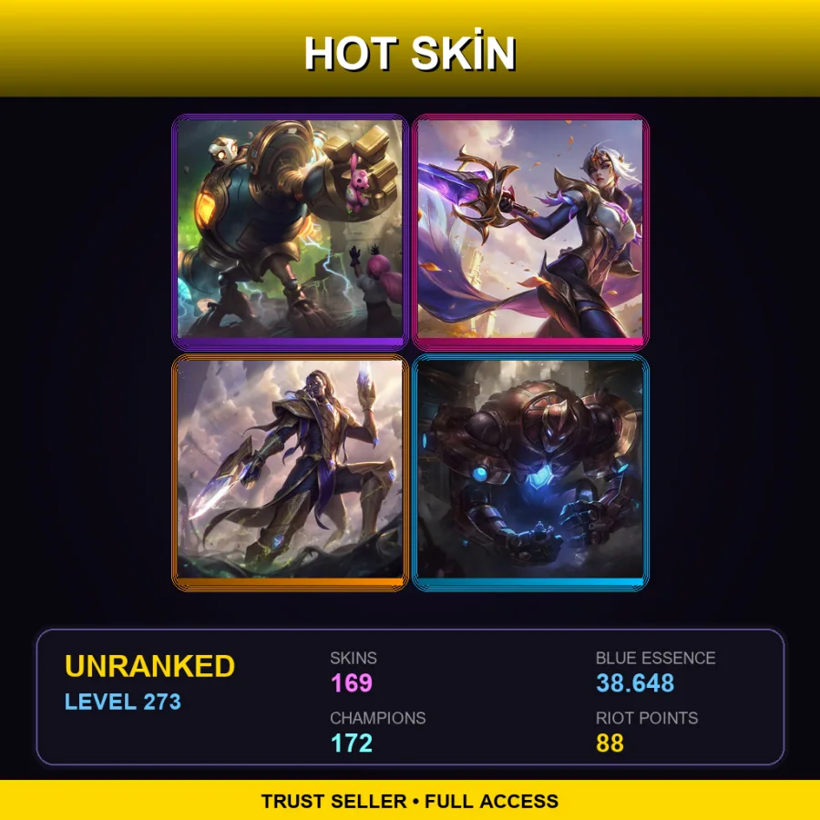 EUW | Lv273 | Unranked | 169 Skin | 172 Champ with Ambessa