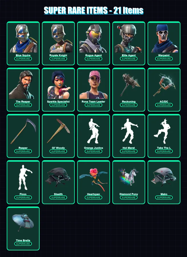 [PC/PSN] | OG Ghoul Trooper | Blue Squire | Royale Knight | Rogue Agent | Elite Agent | 203 skin | 170 pickaxe | 140 emote | 144 glider | Lv1702
