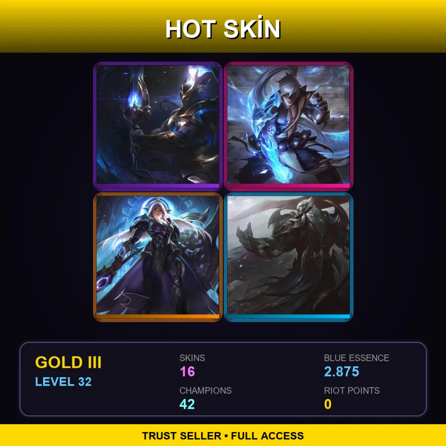 SG | Lv32 | Gold III | 16 Skin | 42 Champ — LoL account