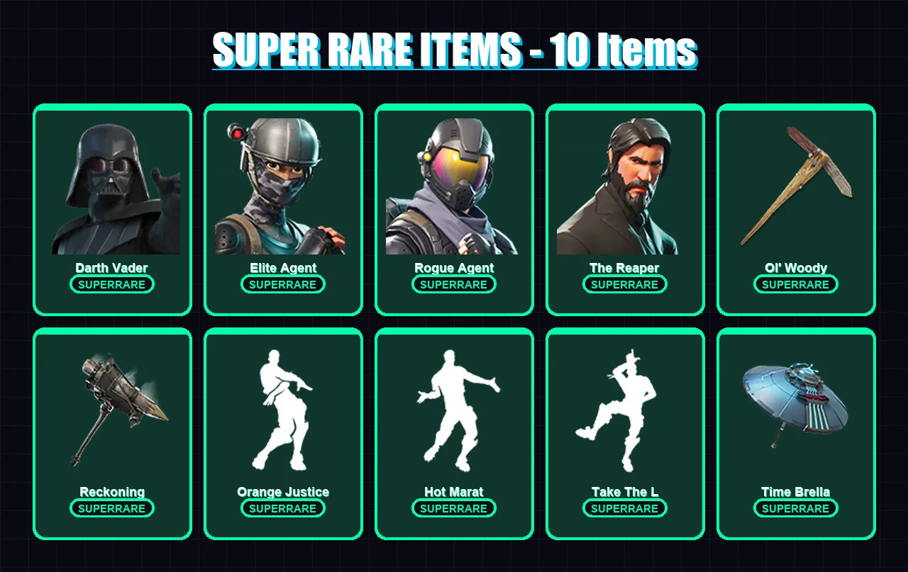 [PC/XBOX/PSN] | Darth Vader | Elite Agent | Rogue Agent | The Reaper | Vendetta | 289 skin | 300 pickaxe | 244 emote | 268 glider | Lv3661