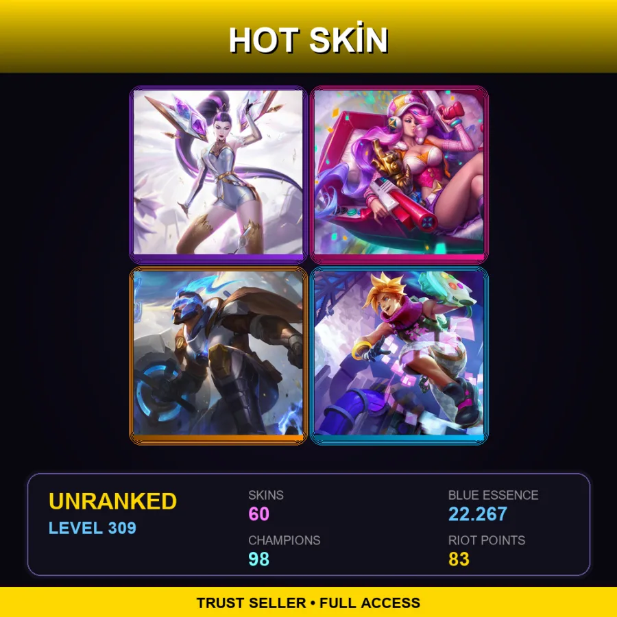 LAS | Lv309 | Unranked | 60 Skin | 98 Champ